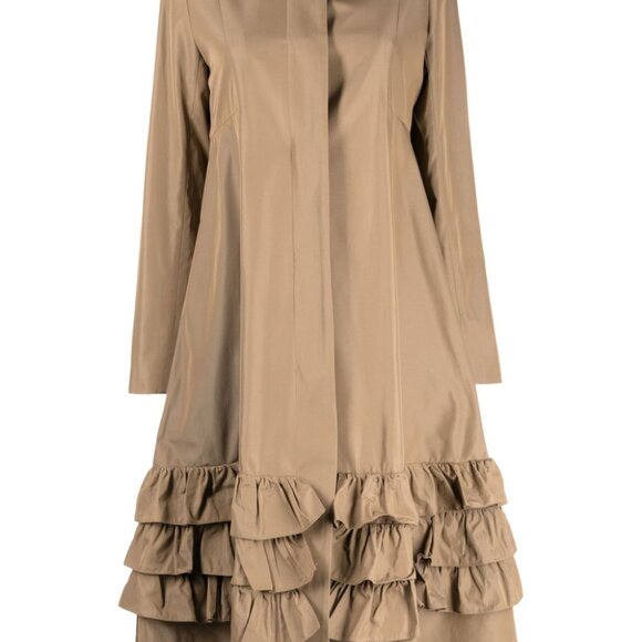 MOLLY GODDARD Lacey Trench Coat Ruffle Trim NWT - $1380- Size - 2-Small - Picture 2 of 4